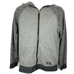 BROOKLYN CLOTH Hoodie Sweatshirt Full Zip Gray Black